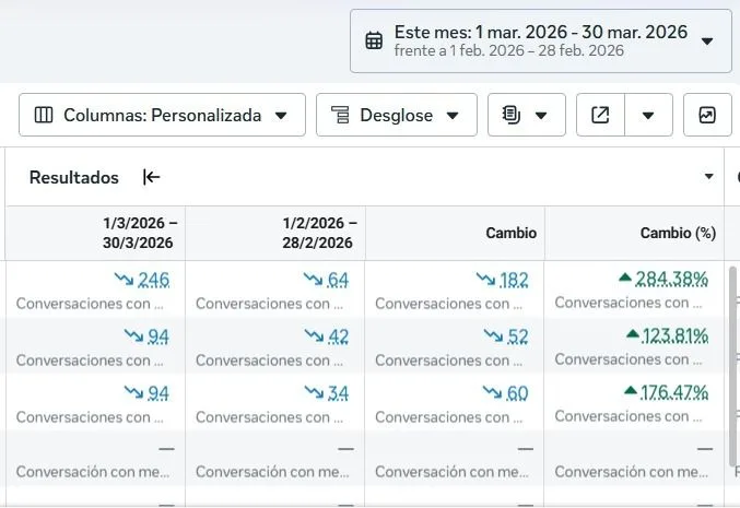 Agencia de viajes · Meta Ads + SEO · 1 mes